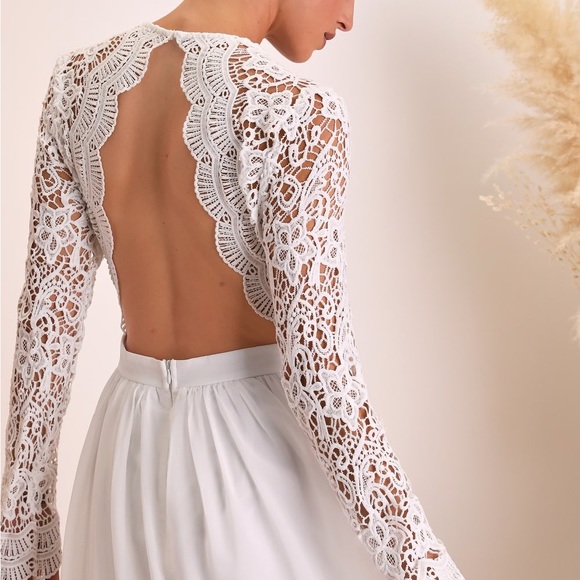 Lulus Awaken My Love White Long Sleeve Lace Maxi Dress - Picture 3 of 12